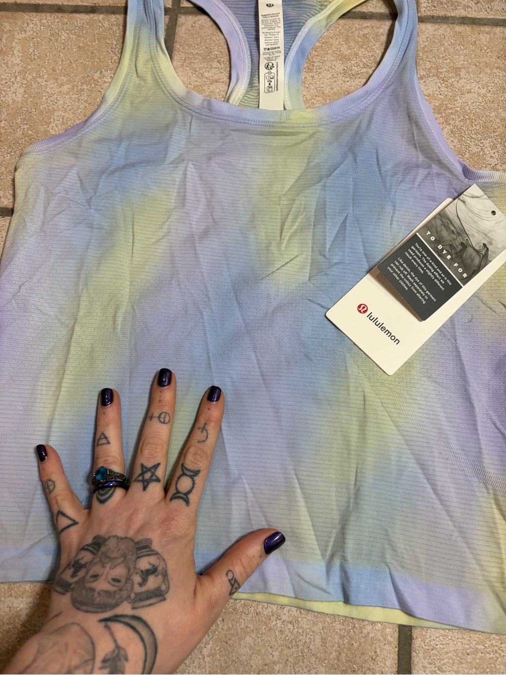 NWT Lululemon Swiftly Tech Racerback Tank 2.0 Waist Psychedelic Wash Lavender 6 - Picture 4 of 6
